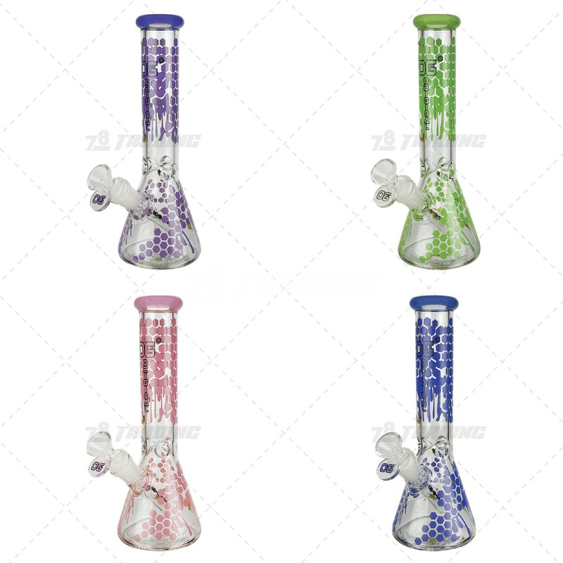 OG Original Glass Honeycomb Decal Beaker 10inches - OG612