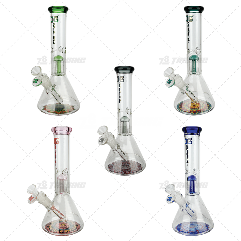 OG Original Glass Bottom Decal Tree Perc. Beaker 10inches - OG352