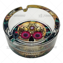 Round Glass Ashtray 6pcs Display - SKULL