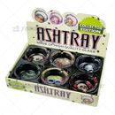 Round Glass Ashtray 6pcs Display - SKULL