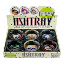 Round Glass Ashtray 6pcs Display - SKULL