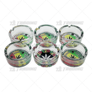 Round Glass Ashtray 6pcs Display - 420 LEAF