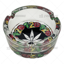 Round Glass Ashtray 6pcs Display - 420 LEAF