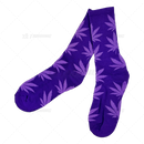 Huckleberry Crew Socks With All-Over Leaf Graphics - PURPLE x LIGHT PURPLE