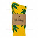 Huckleberry Crew Socks With All-Over Leaf Graphics - YELLOW x GREEN