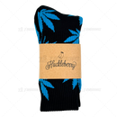 Huckleberry Crew Socks With All-Over Leaf Graphics - BLACK x BLUE