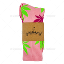 Huckleberry Crew Socks With All-Over Leaf Graphics - PINK x MULTI COLOR