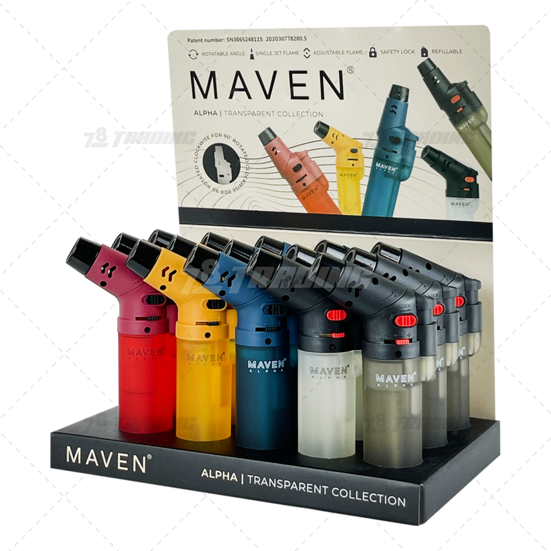 MAVEN ALPHA Rotatable Angle Torch 15pcs / Box - Transparent Collection