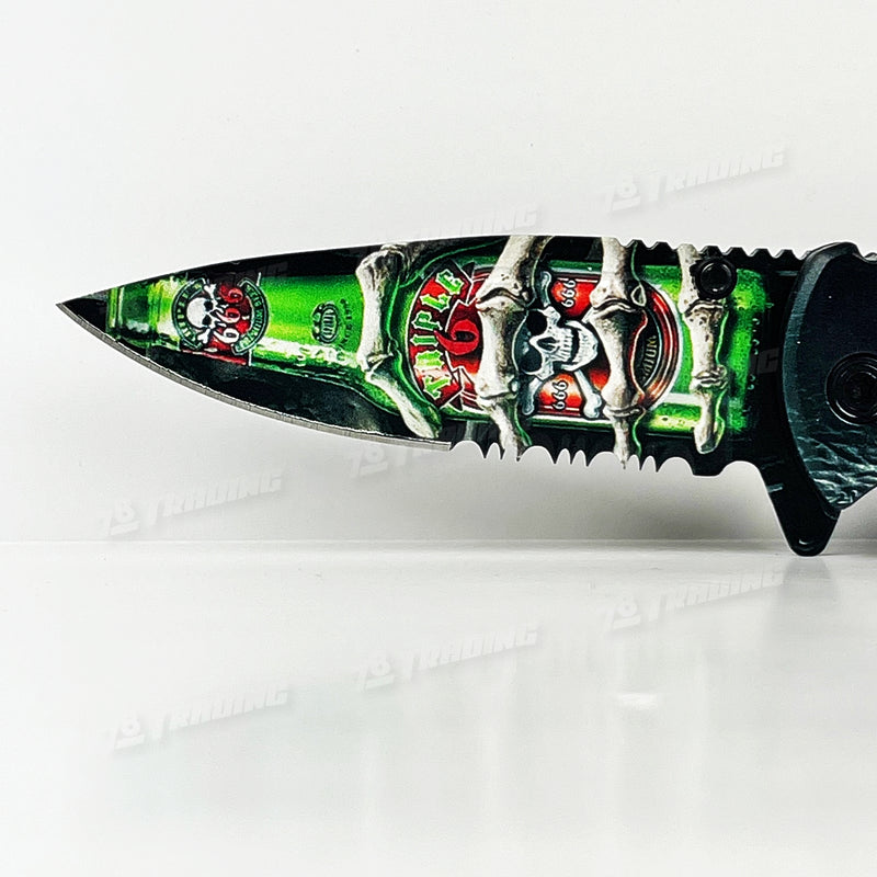 3D Skull Blade / Skull Print on Handle KS1820 - 3Colors