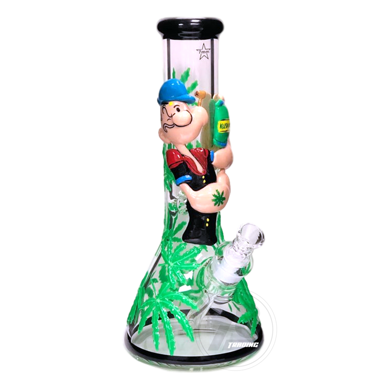 3D Art Glow In Dark Glass Beaker - Popeye