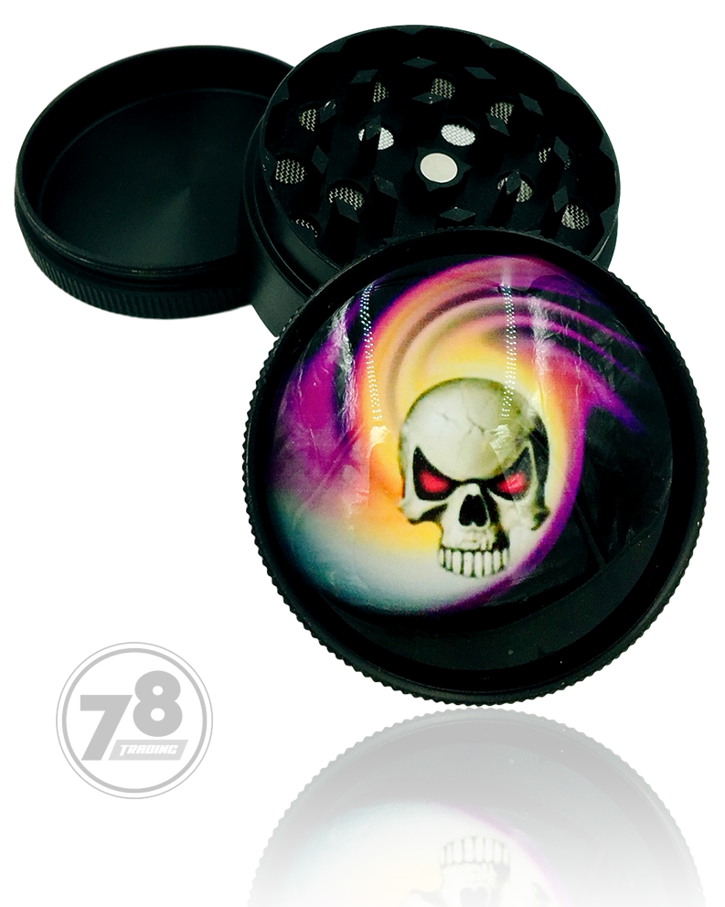 Metal Grinder Skull Design Dome 50mm 3 Parts