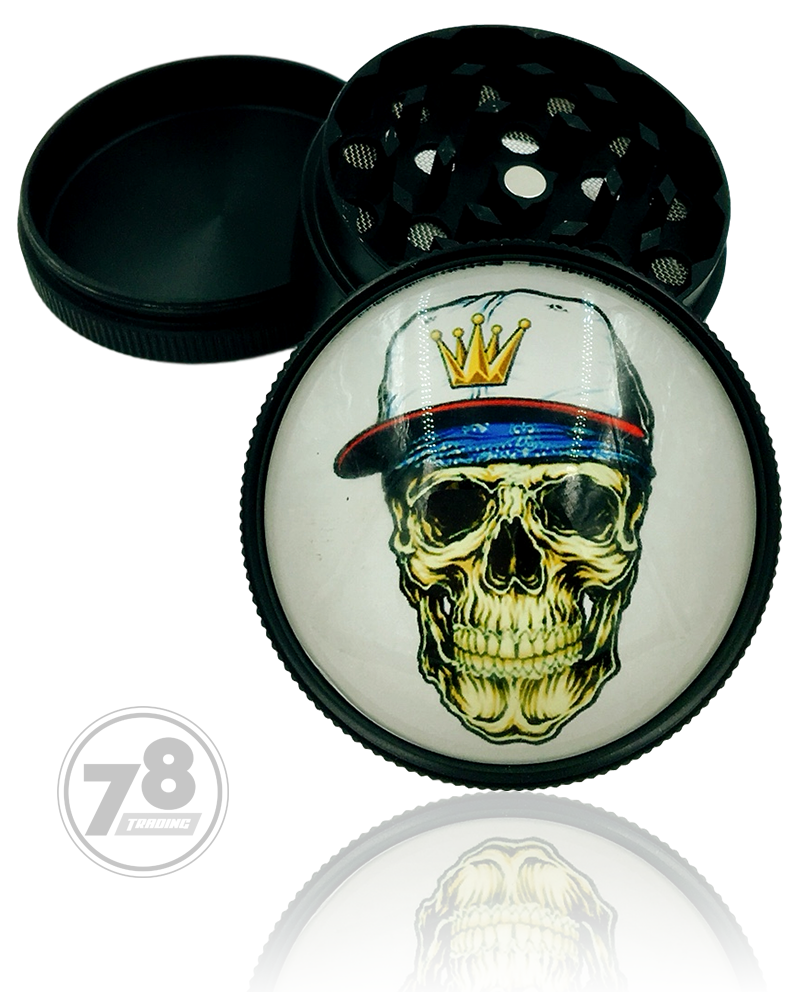 Metal Grinder Skull Design Dome 50mm 3 Parts