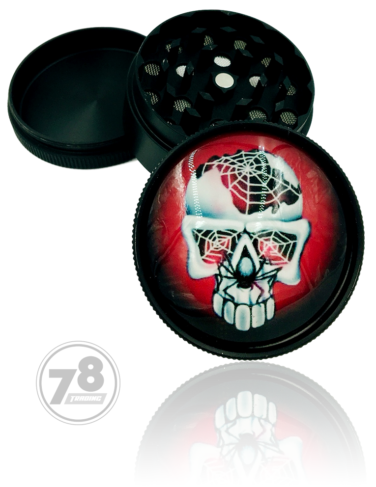 Metal Grinder Skull Design Dome 50mm 3 Parts