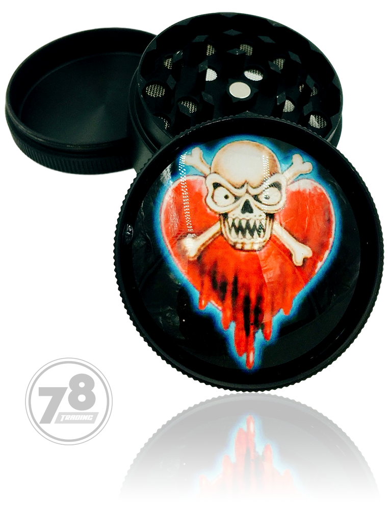 Metal Grinder Skull Design Dome 50mm 3 Parts