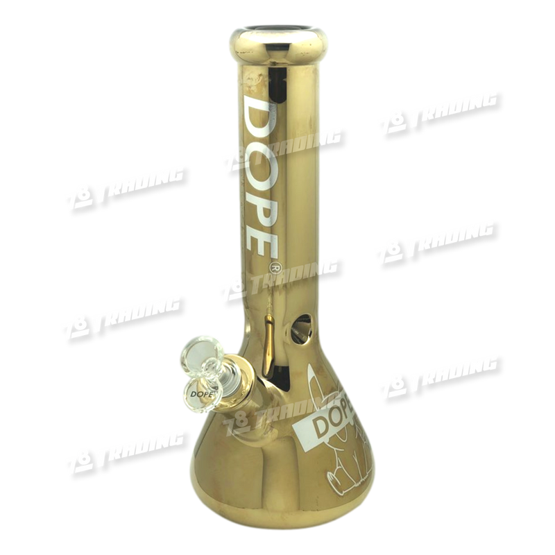 DOPE Metallic Chrome Beaker 13" w/Marijuana Pendant Key Chain - PIKACHU
