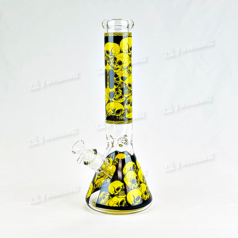 Infiniti Glass Skull Decal Beaker 14inches - 5 Colors