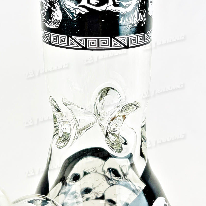 Infiniti Glass Skull Decal Beaker 14inches - 5 Colors