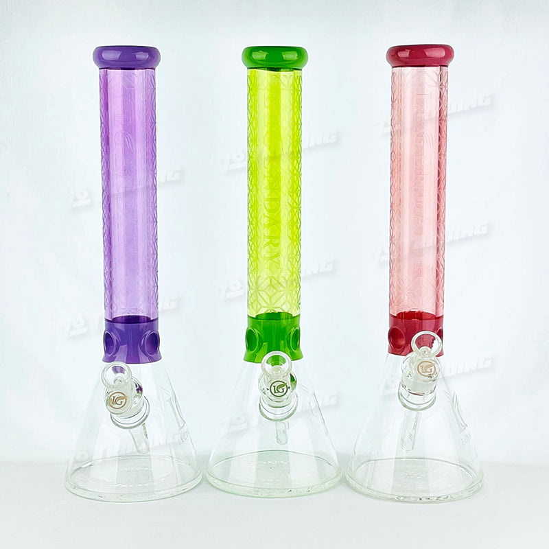 Legendary Glass Colorful Sandblast Beaker LG310 16inches