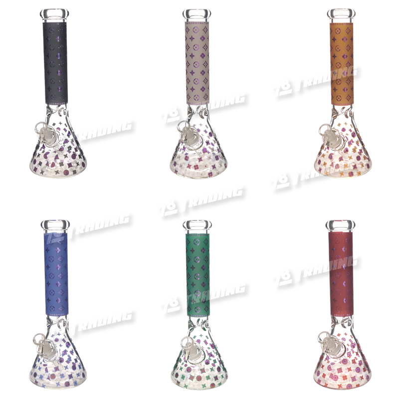 Unbrand Glass MB014 Monorgam Pattern 14inch 7mm - 6Colors