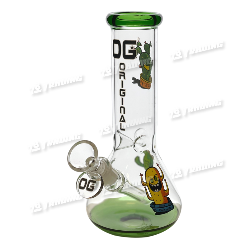 OG Original Glass Built in Stem Decal Mini Beaker 8" OG515 - 5 Colors