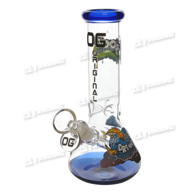 OG Original Glass Built in Stem Decal Mini Beaker 8" OG515 - 5 Colors