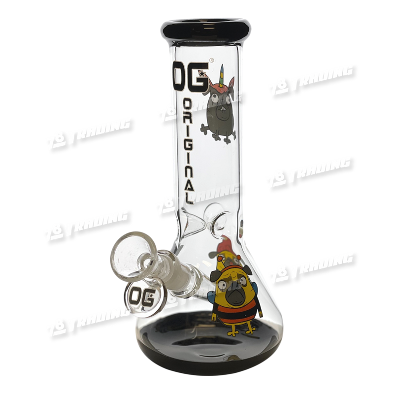 OG Original Glass Built in Stem Decal Mini Beaker 8" OG515 - 5 Colors