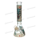 OG Original Glass Glow In The Dark WOLF Pattern Beaker 14" OGS27 - 5 Colors