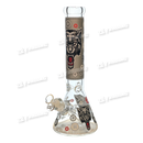 OG Original Glass Glow In The Dark WOLF Pattern Beaker 14" OGS27 - 5 Colors