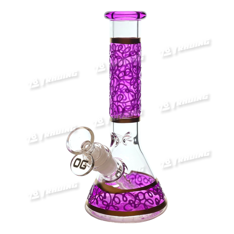 OG Original Glass Glow In The Dark Mini Beaker 8inches 5mm OGS4- 4 Colors