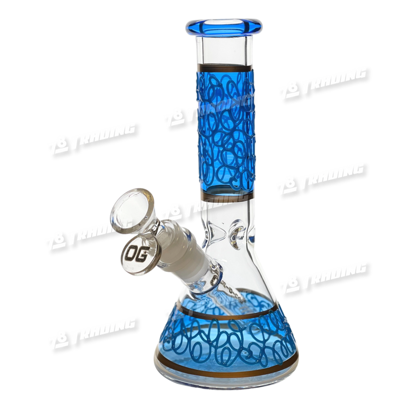 OG Original Glass Glow In The Dark Mini Beaker 8inches 5mm OGS4- 4 Colors