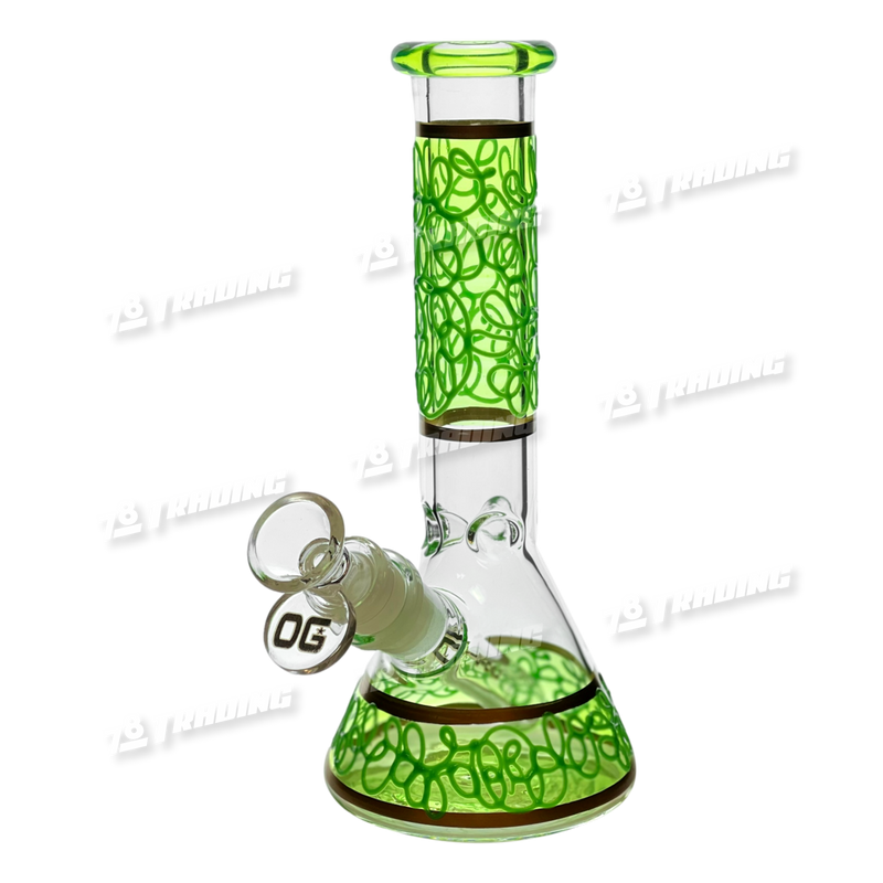 OG Original Glass Glow In The Dark Mini Beaker 8inches 5mm OGS4- 4 Colors