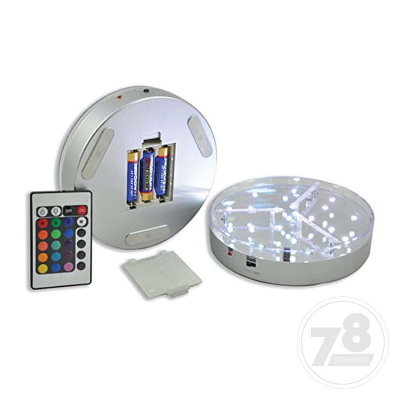 LED Light Base Display Multicolors RGBW LED Coaster 8inch