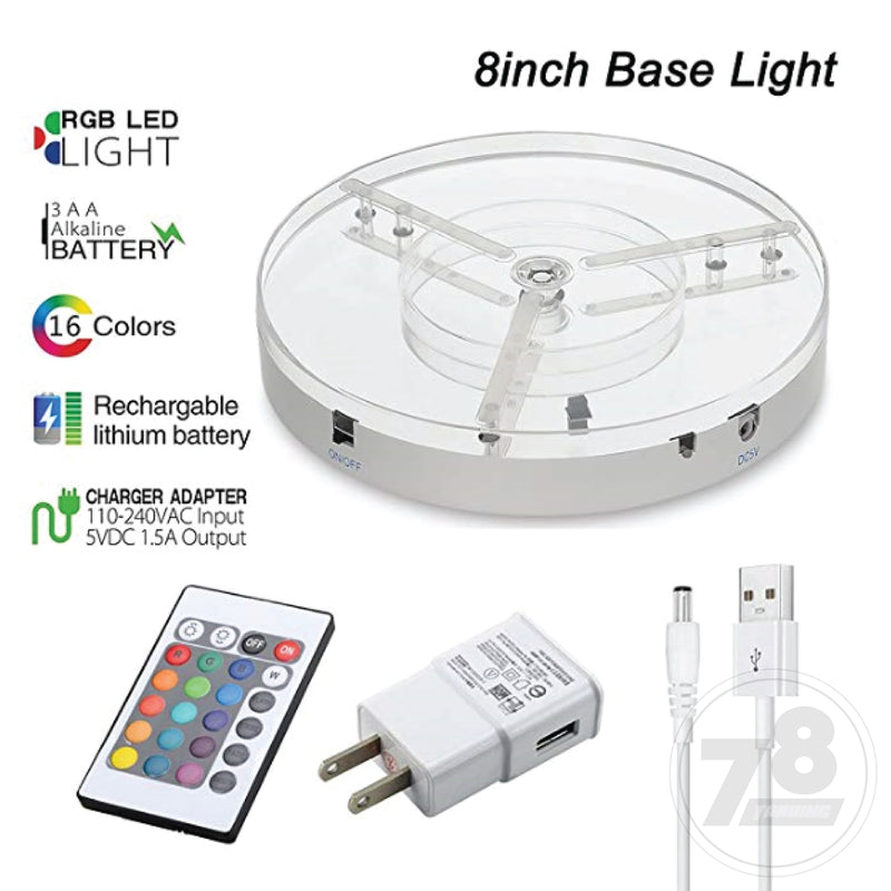 LED Light Base Display Multicolors RGBW LED Coaster 8inch