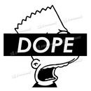 DOPE Metallic Chrome Beaker 13" w/Marijuana Pendant Key Chain - BART SIMPSON