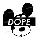 DOPE Metallic Chrome Beaker 13" w/Marijuana Pendant Key Chain - MICKEY MOUSE