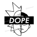 DOPE Metallic Chrome Beaker 13" w/Marijuana Pendant Key Chain - RICK N MORTY