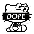 DOPE Metallic Chrome Beaker 13" w/Marijuana Pendant Key Chain - HELLO KITTY