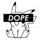 DOPE Metallic Chrome Beaker 13" w/Marijuana Pendant Key Chain - PIKACHU