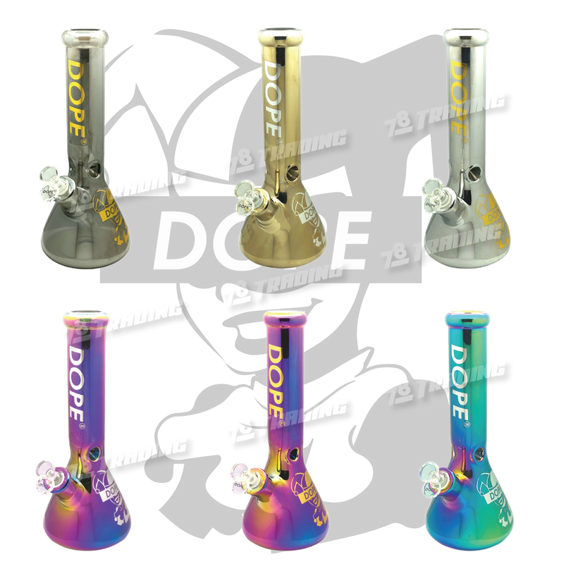 DOPE Metallic Chrome Beaker 13" w/Marijuana Pendant Key Chain - HARLEY QUINN