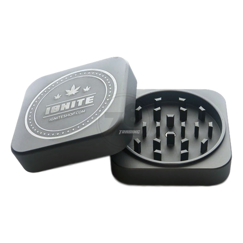 IGNITE Aluminum Alloy Square Grinder 2 Layers EP74 - GREY