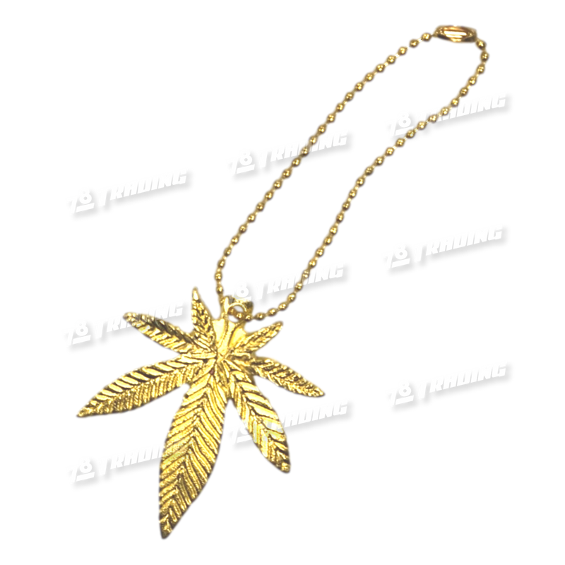 Gold Plated Marijuana Pendant Key Chain