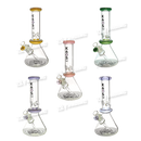 KAOS GLASS LARGE BEACKER W/ DOUBLE CROWN 12" 7mm KS27- 5 Colors