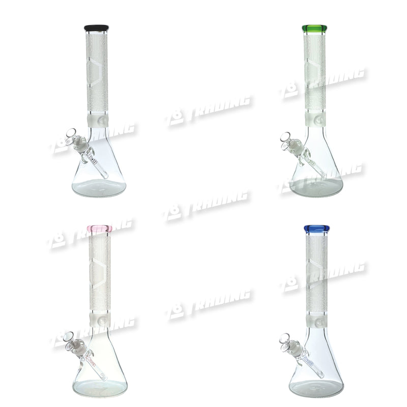 Legendary Glass Sandblast Beaker LG247 16inches 9mm - 4Colors