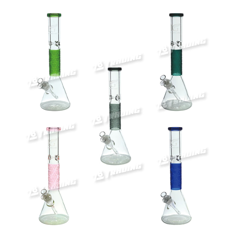 Legendary Glass Sandblast Beaker LG248 16inches 9mm - 5Colors