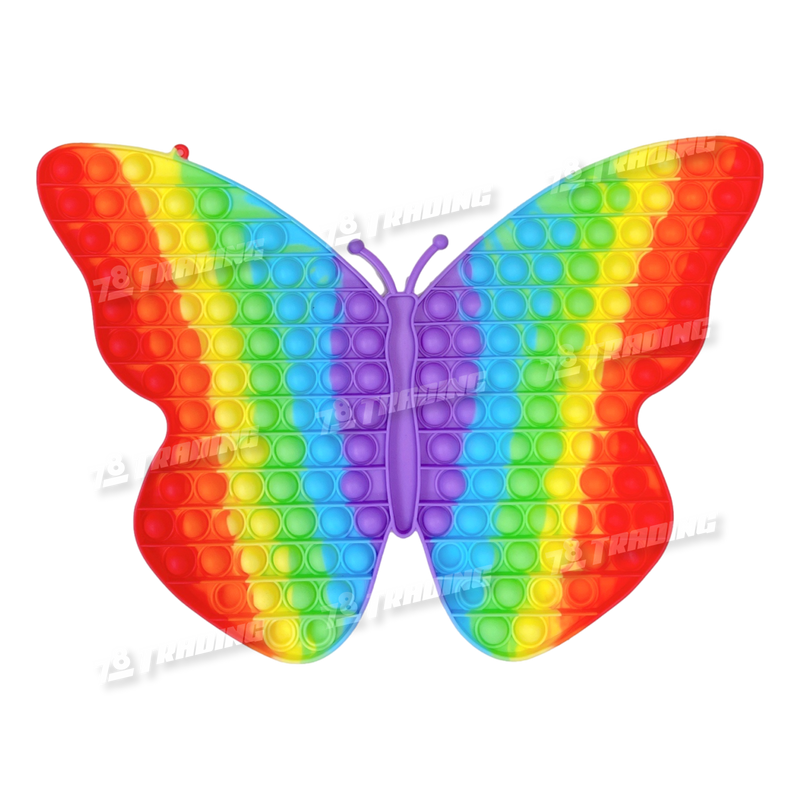 Fidget Toys Push Pop Bubble Jumbo Size Rainbow Color - Butterfly