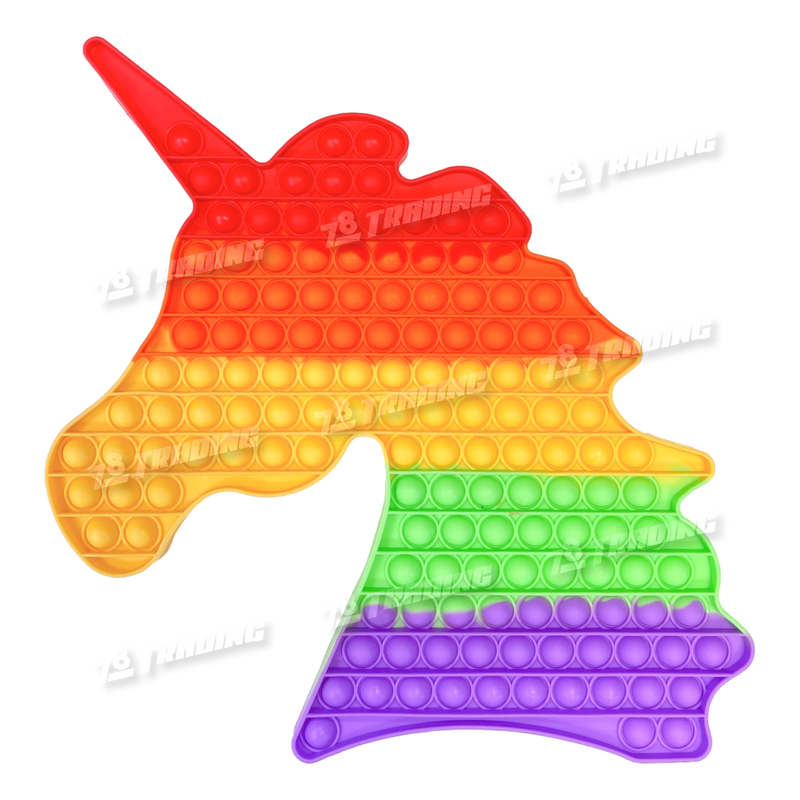 Fidget Toys Push Pop Bubble Jumbo Size Rainbow Color - Unicorn
