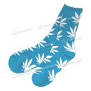 Huckleberry Design Socks Long - Light Blue White Leaf