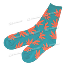 Huckleberry Design Socks Long - Cyan Orange leaf