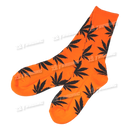 Huckleberry Design Socks Long - Orange Black Leaf