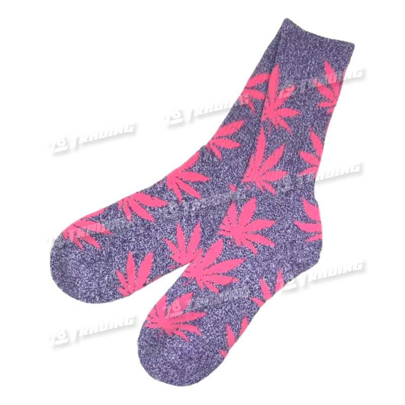 Huckleberry Design Socks Long - Purple Pink Leaf